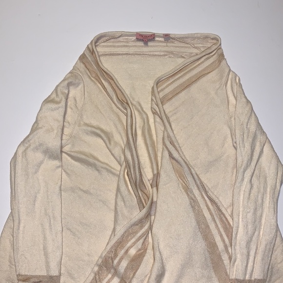 Ted Baker London Cream Flowy Open Front Cardigan - Women’s UK Size 4 - Picture 2 of 6